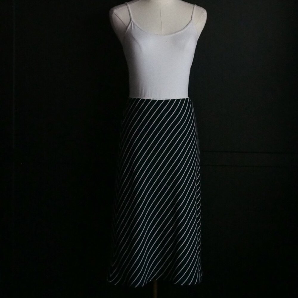 Laura,| Navy and White Stripe Skirt